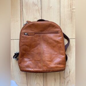 Jack Georges Voyager Convertible Backpack / Messenger Brown Leather